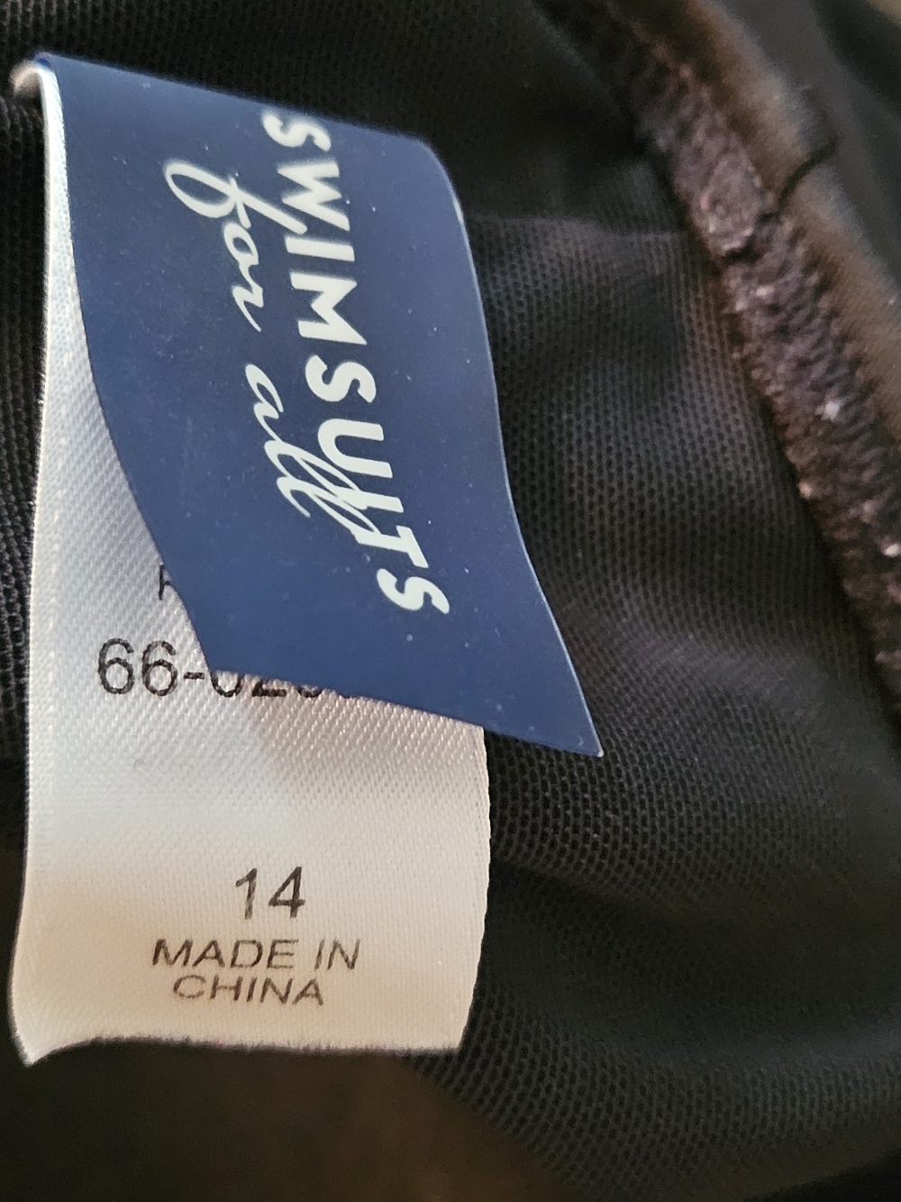 Swimsuits For All Black Swimwear with Navy Logo Tag